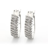 0.57 Cts. 14K White Gold Diamond Hoop Earrings